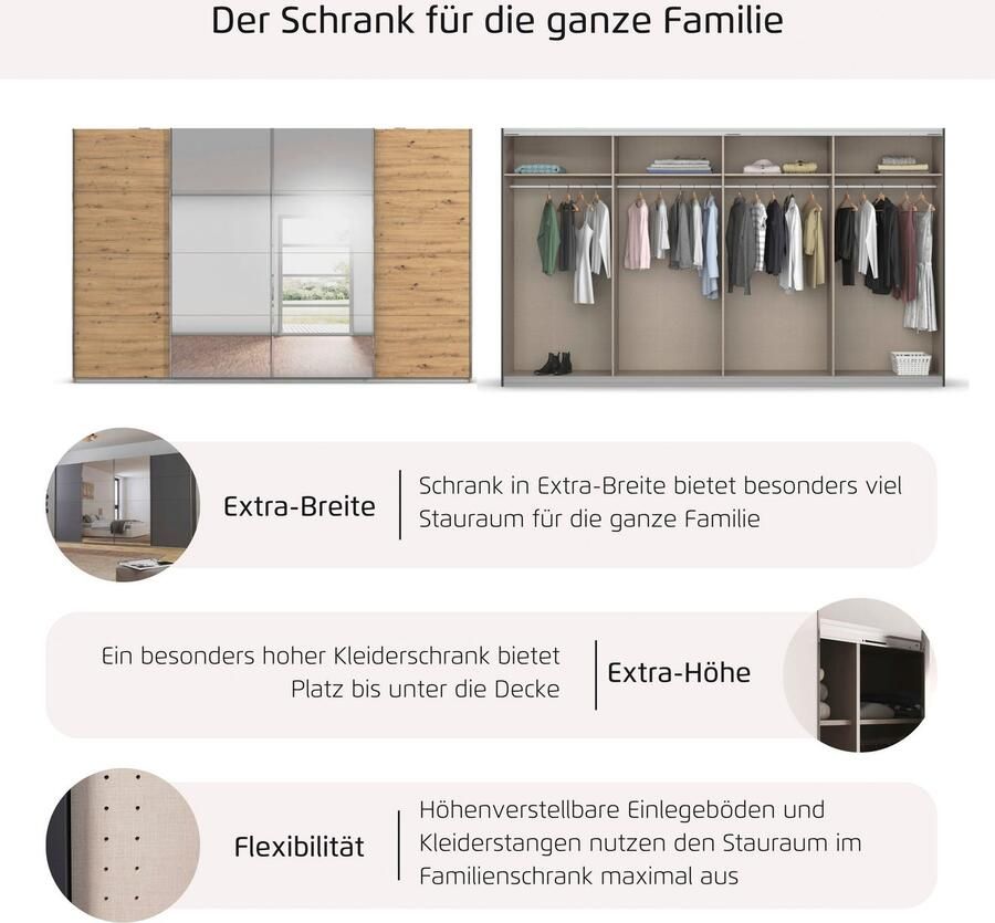 Rauch Zweefdeurkast Kledingkast kast garderobe linnenkast kleedkamer SYNCRONO - Foto 13
