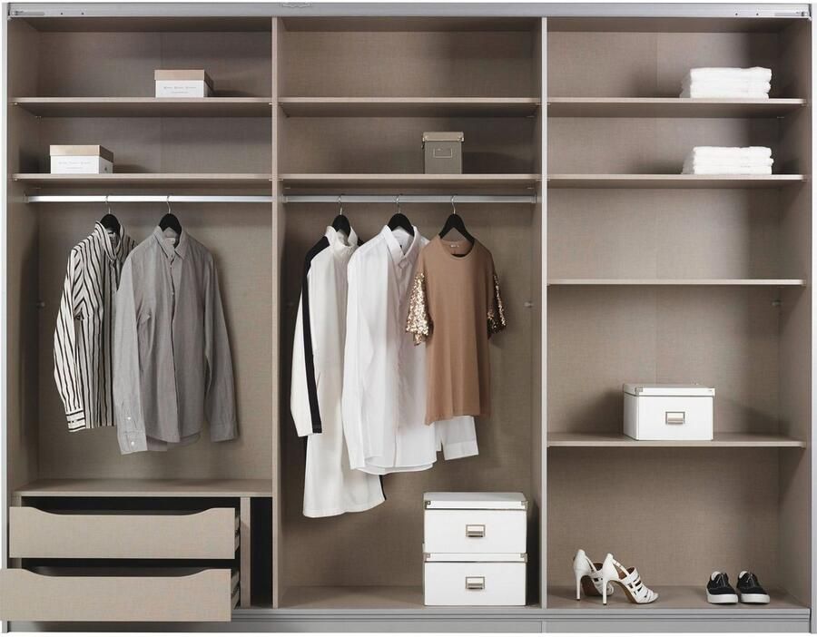 Rauch Zweefdeurkast Kledingkast kast garderobe ORACLE met spiegelfront inclusief lade-inzet en extra legplanken made in germany - Foto 7