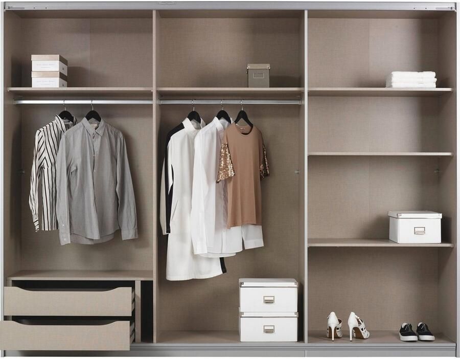 Rauch Zweefdeurkast Kledingkast kast garderobe ORACLE met spiegelfront inclusief lade-inzet en extra legplanken made in germany - Foto 8