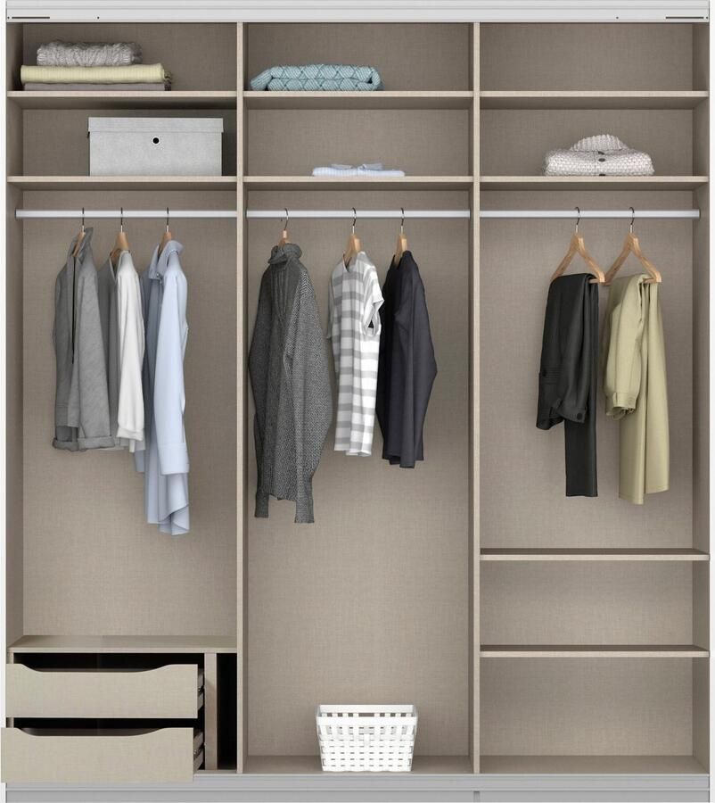 Rauch Zweefdeurkast Kledingkast kast garderobe ORACLE met spiegelfront inclusief lade-inzet en extra legplanken made in germany - Foto 18