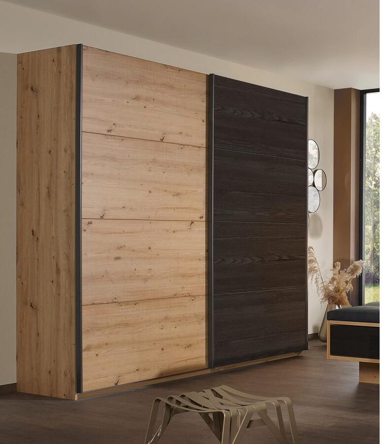 Rauch Zweefdeurkast Kledingkast Kast Garderobe Slaapkamerkast APOLLON met ruime opbergruimte en contrasterende deurpanelen made in germany