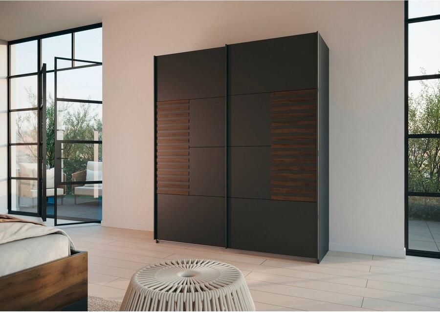 Rauch Zweefdeurkast Kledingkast Kast Garderobe Slaapkamerkast BAREA Front met oplage in moderne lamellen-look MADE IN GERMANY - Foto 11