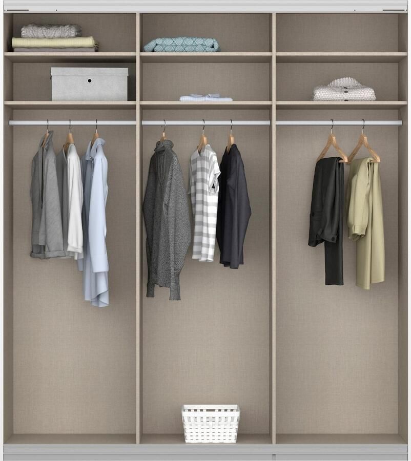 Rauch Zweefdeurkast Kledingkast kast garderobe ORACLE met spiegelfront inclusief lade-inzet en extra legplanken made in germany - Foto 18