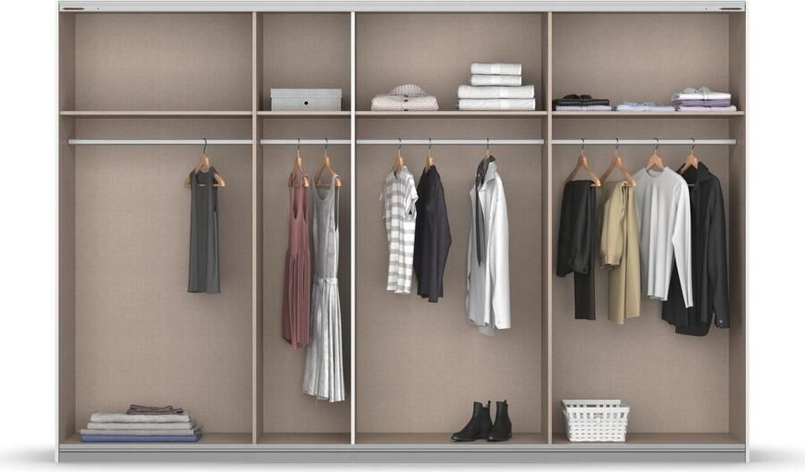 Rauch Zweefdeurkast Kledingkast kast garderobe linnenkast kleedkamer OTELI met spiegel in het midden in verschillende decor- en hoogglanskleuren - Foto 10