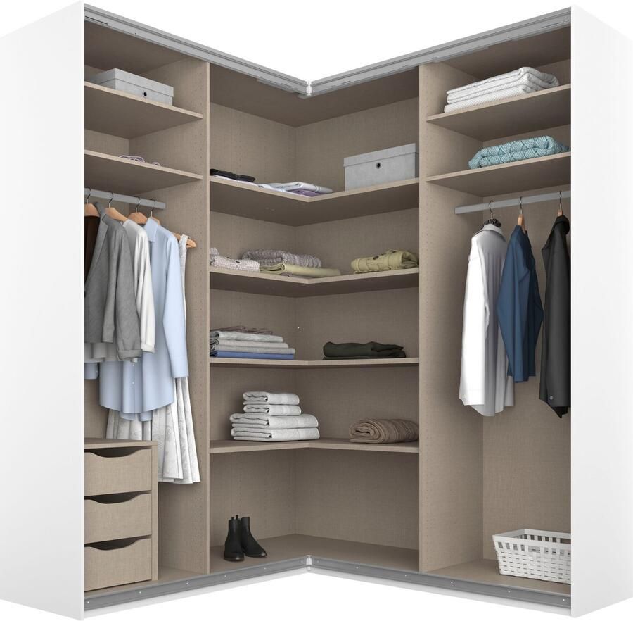 Rauch Zweefdeurkast Quadra Hoekkast deurdemper en lade-inzet glas- spiegeldeuren - Foto 4