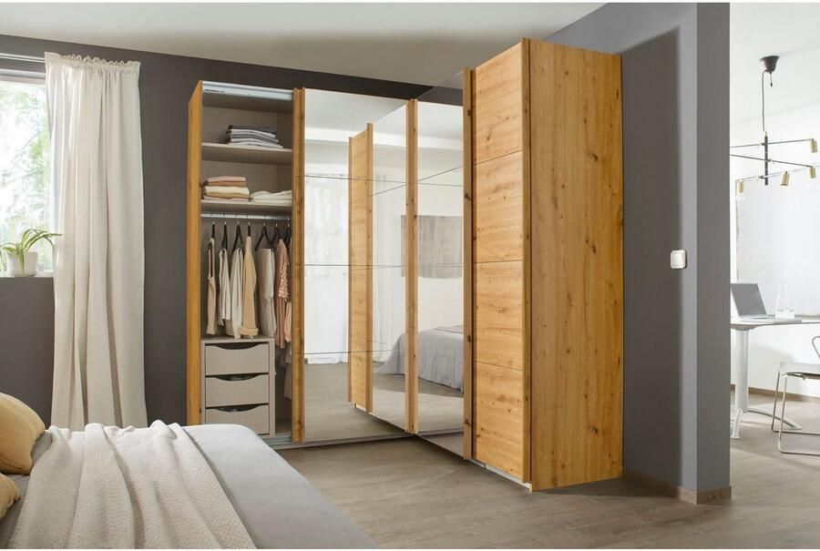 Rauch Zweefdeurkast Quadra Hoekkast inclusief deurdemper en lade-inzet met spiegeldeuren - Foto 9