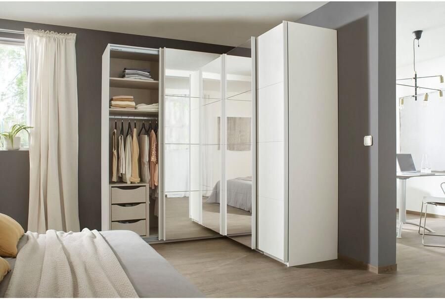 Rauch Zweefdeurkast Quadra Hoekkast inclusief deurdemper en lade-inzet met spiegeldeuren - Foto 8