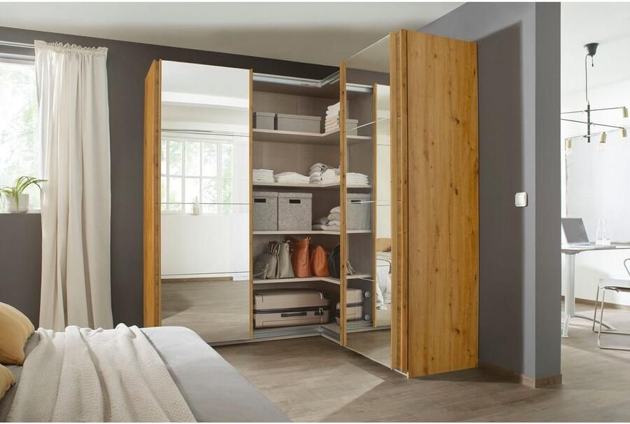 Rauch Zweefdeurkast Quadra Hoekkast inclusief deurdemper en lade-inzet met spiegeldeuren - Foto 10