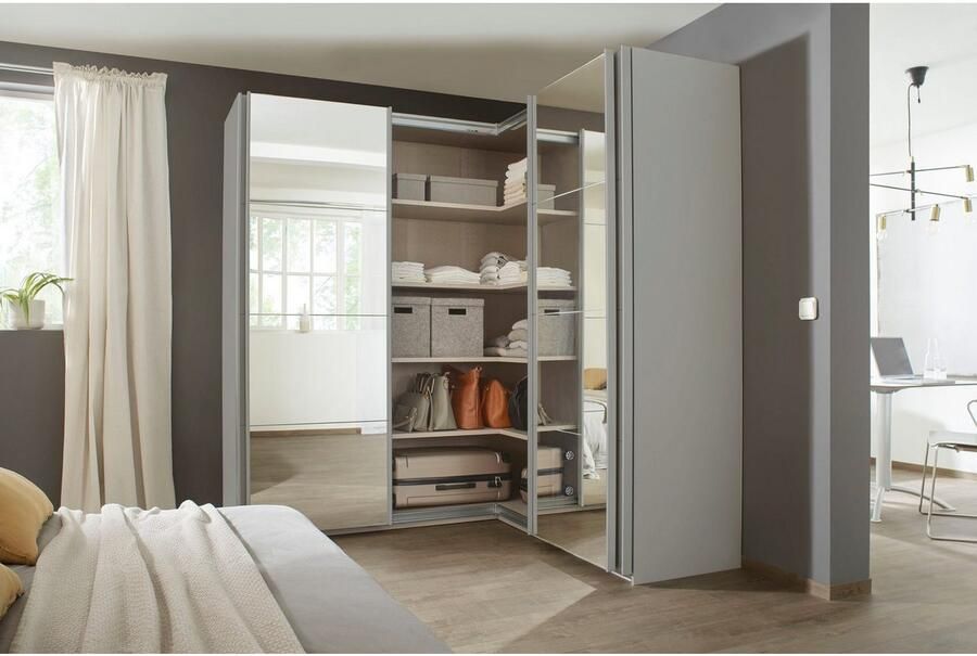 Rauch Zweefdeurkast Quadra Hoekkast inclusief deurdemper en lade-inzet met spiegeldeuren - Foto 8