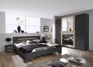 Rauch Slaapkamerserie Rubi met kast bed 180x200 cm en 2 nachtkastjes (set 4 stuks)