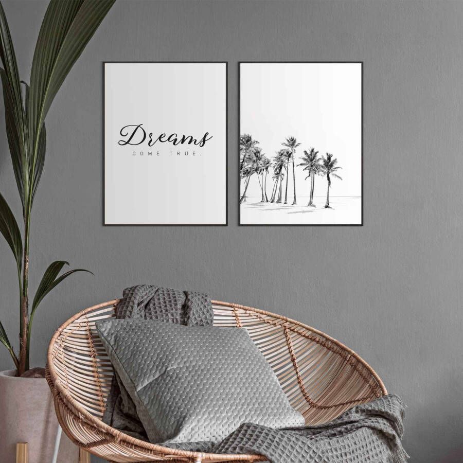 Reinders! Artprint Dromen strand modern citaat palm (2-delig) - Foto 4