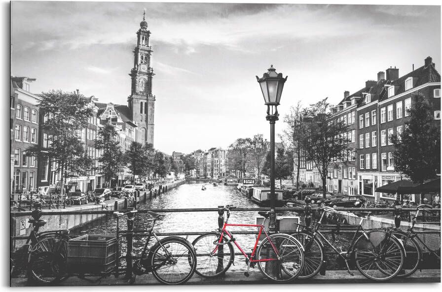 Leen Bakker Wandpaneel Amsterdamse grachten zwart wit 90x60 cm - Foto 4