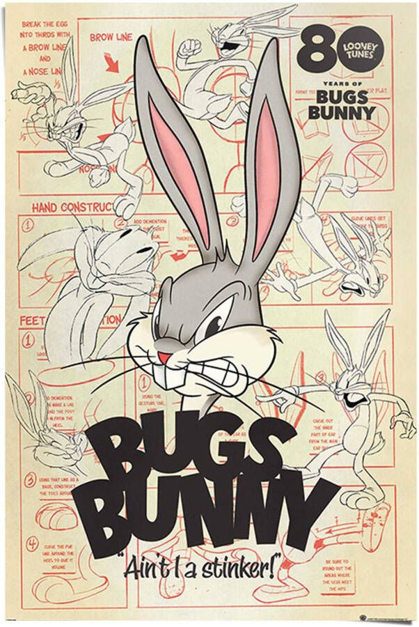 Reinders! Poster Bugs Bunny ait I a stinker Looney Tunes Warner Bros haas - Foto 1