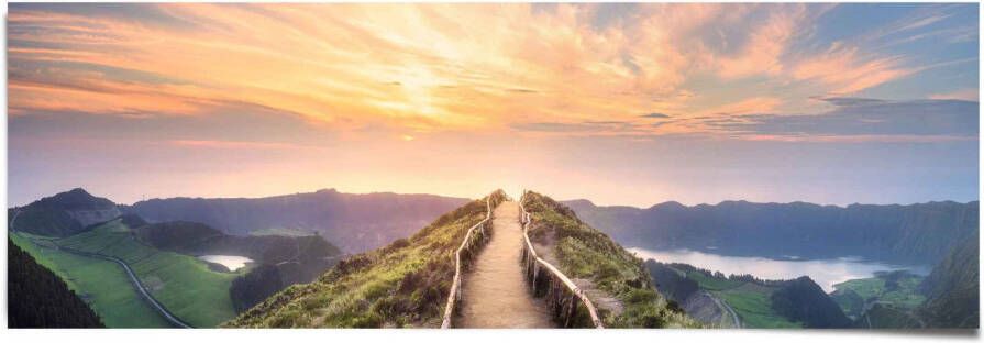 Reinders! Poster Dageraad zonsopkomst uitzicht landschap bergen - Foto 2