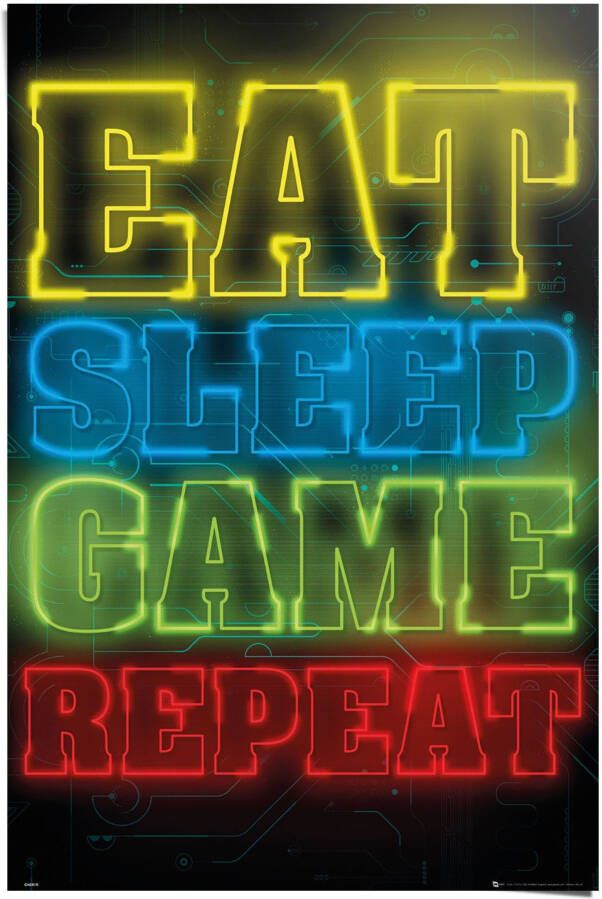 Reinders! Poster gokken Eat sleep game repeat - Foto 3