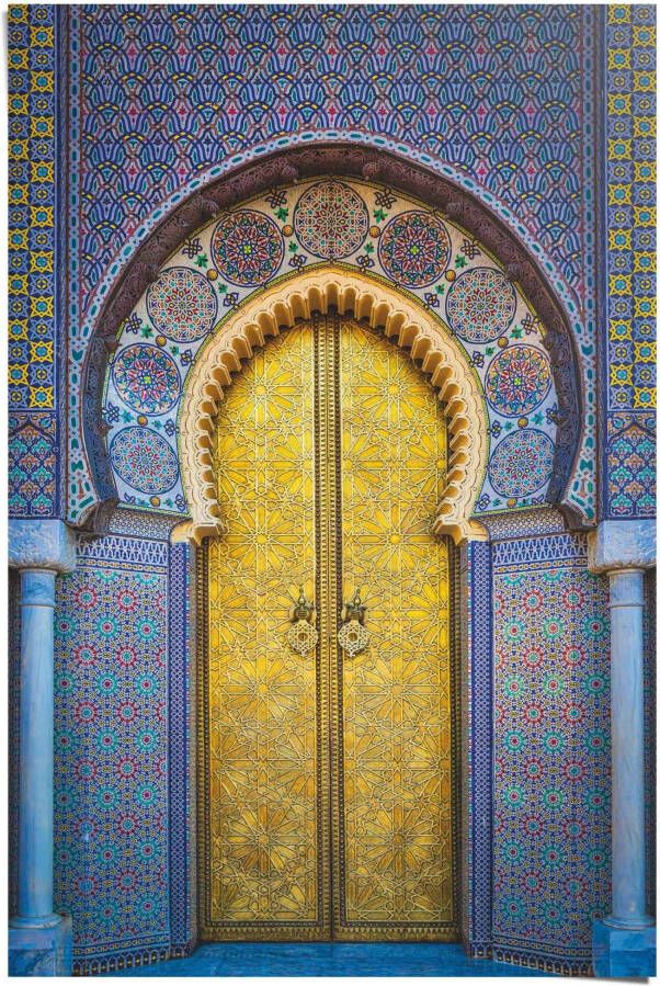 Reinders! Poster Gouden deur oosters stijlvol kleurrijk Fez Royal Palace - Foto 2