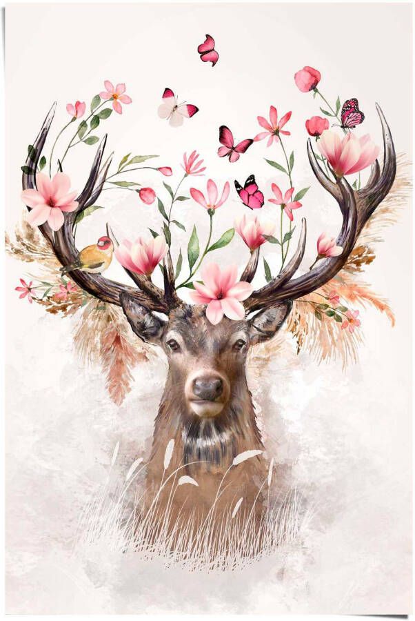 Reinders! Poster Hirsch in Blumen - Foto 2