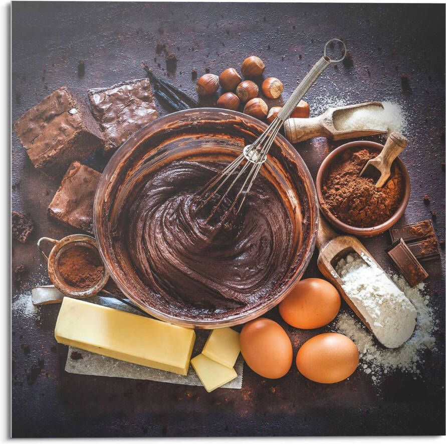 Reinders! Print op glas Artprint op glas choco recept brownies chocolade -cacao hazelnoot - Foto 2