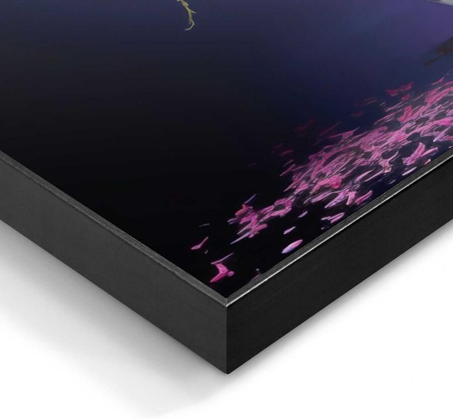 Reinders Delft Blue Vibrant Flowers Schilderij 90x60cm Zwart