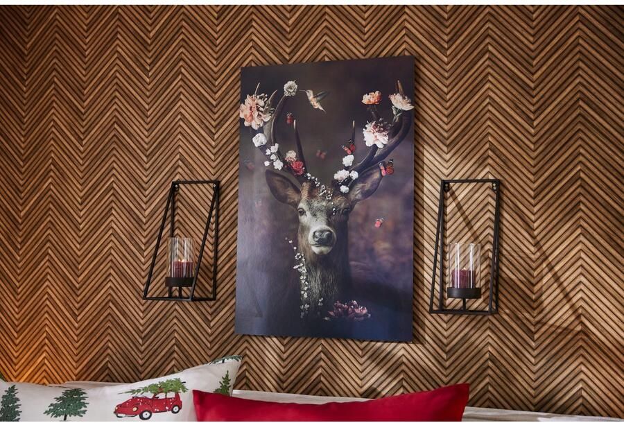 Reinders! Artprint Edelhert romantisch kolibrie vlinder bloemenkrans - Foto 4