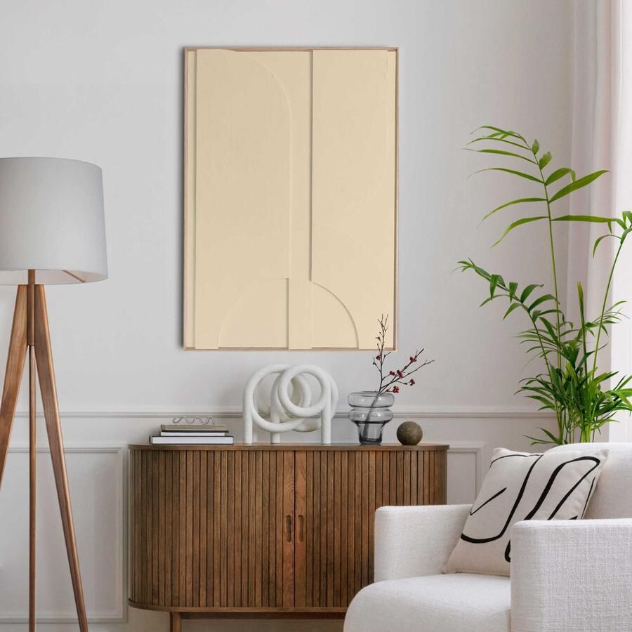 Reinders Mars Sand Beige Relief Art Schilderij 70x50cm Hout - Foto 5