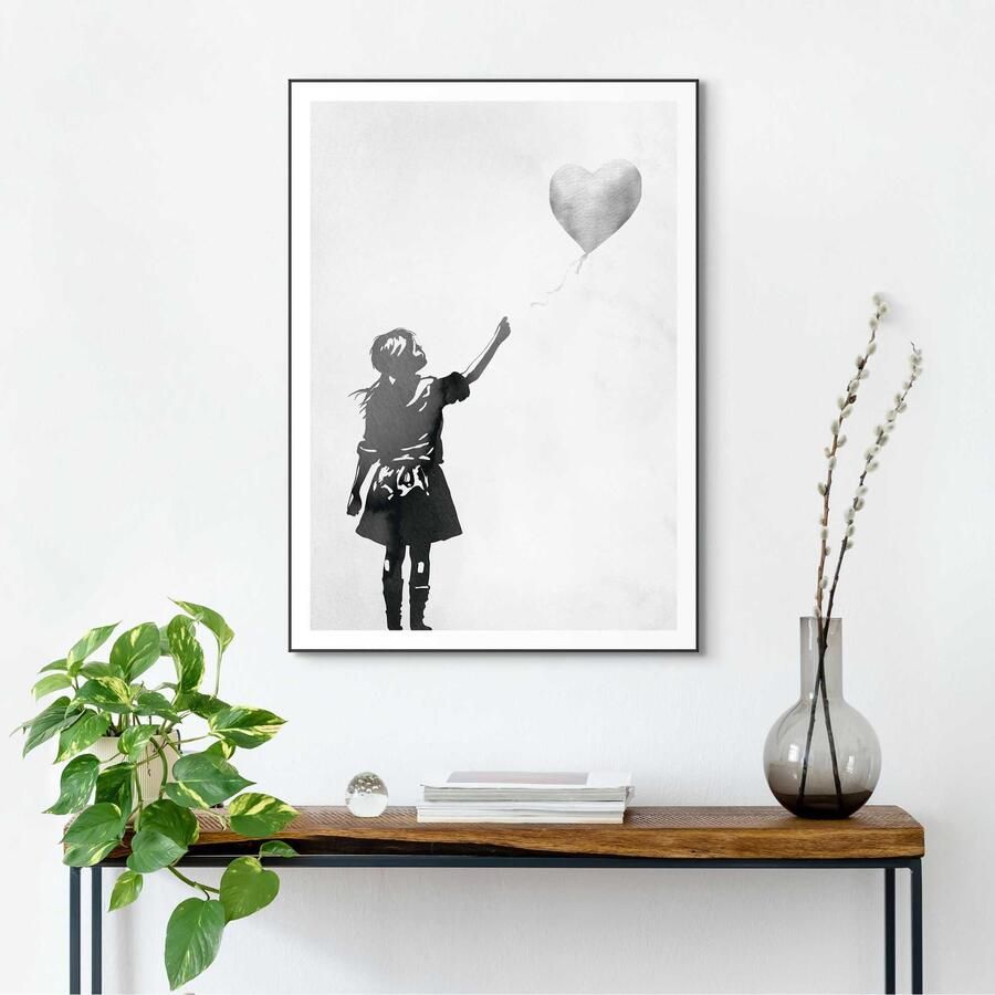 Reinders Balloon Girl Schilderij 70x50cm Zwart - Foto 4