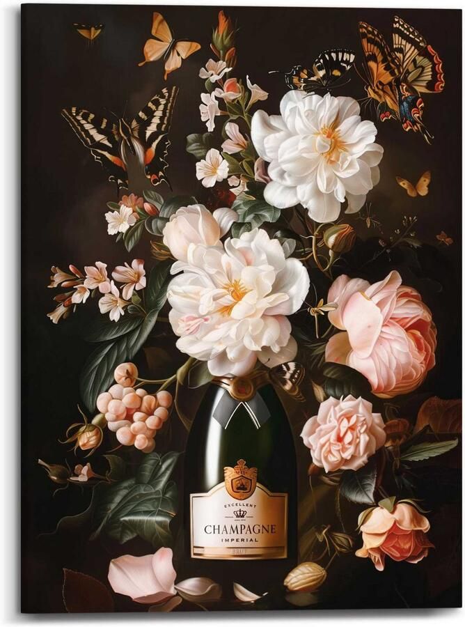 Reinders Champagne Flowers Canvas Schilderij 70x50cm - Foto 2