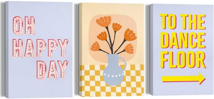 Reinders Happy Dances Canvas Schilderijen set 3x 30x20cm - Foto 4