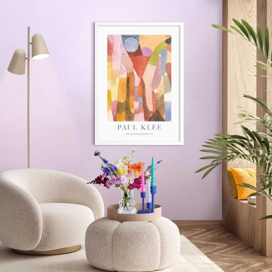 Reinders Paul Klee Movement of Vaulted Chambers Schilderij 70x50cm Wit