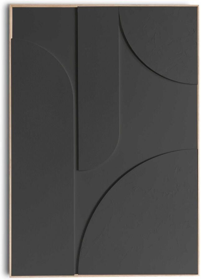 Reinders Saturn Charcoal Relief Art Schilderij 70x50cm Hout - Foto 3