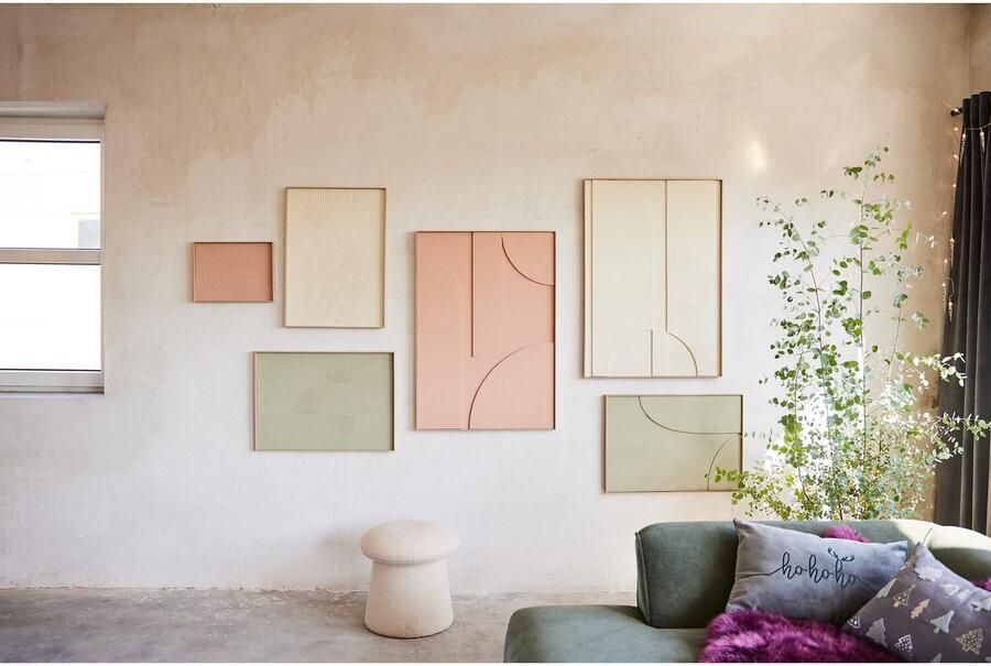 Reinders Saturn Terra Pink Relief Art Schilderij 70x50cm Hout - Foto 6