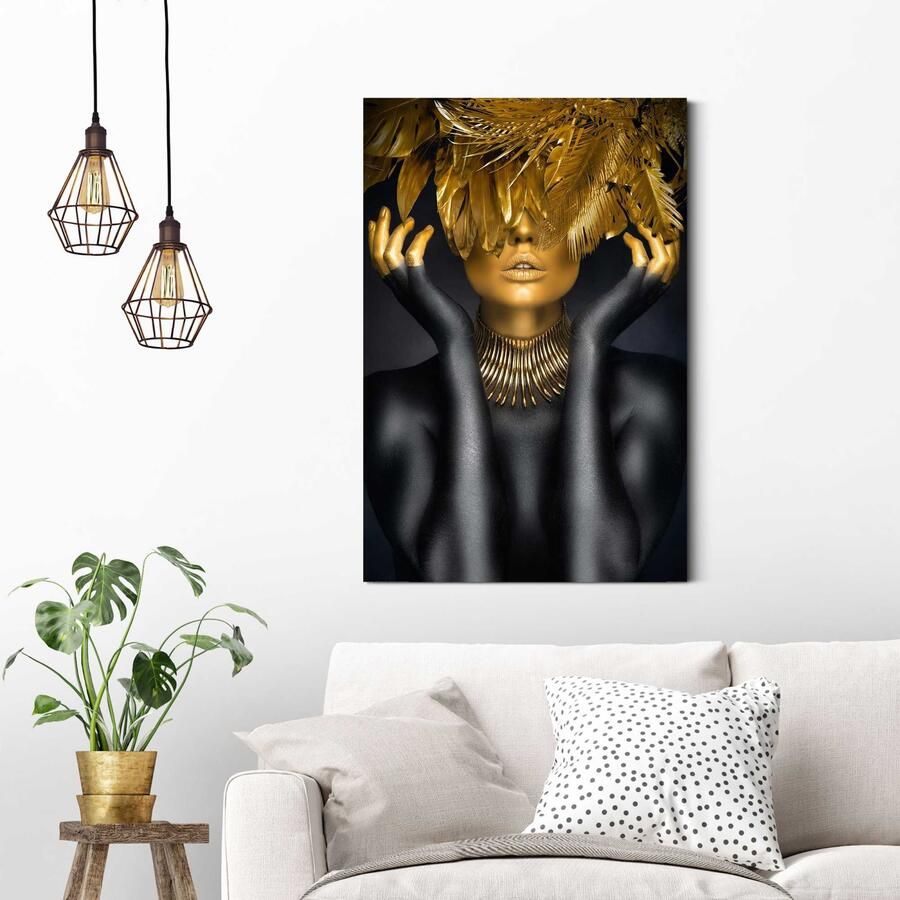 Reinders! Decoratief paneel Goudkleurige veren