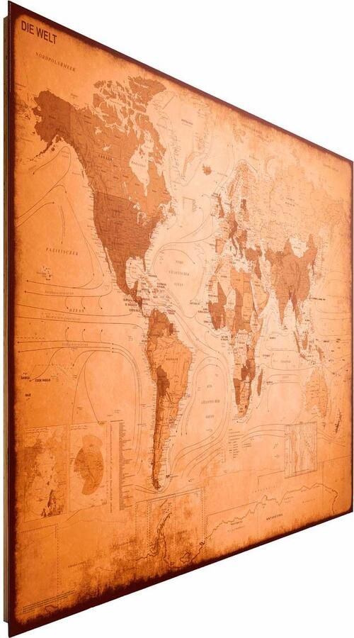 Leen Bakker DECOPANEEL WERELDKAART ANTIEK 100X140CM - Foto 3