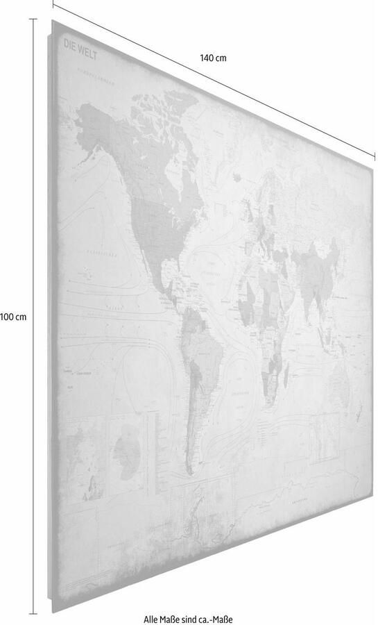 Leen Bakker DECOPANEEL WERELDKAART ANTIEK 100X140CM - Foto 2