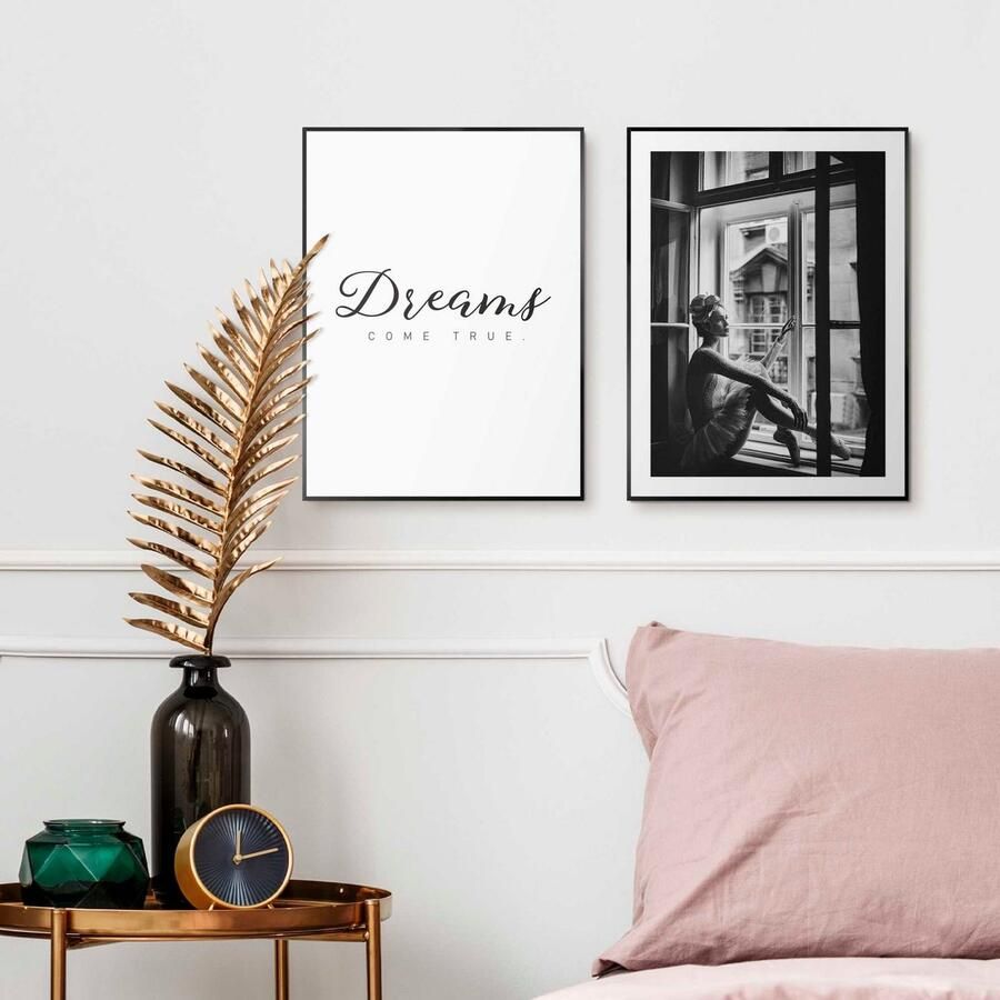 Reinders Dream Lady Schilderijen set 2x 40x30cm Zwart