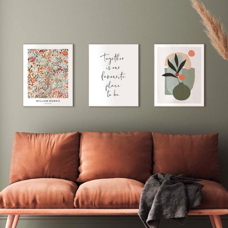 Reinders Warm Botanics Schilderijen set 3x 50x40cm Hout - Foto 2