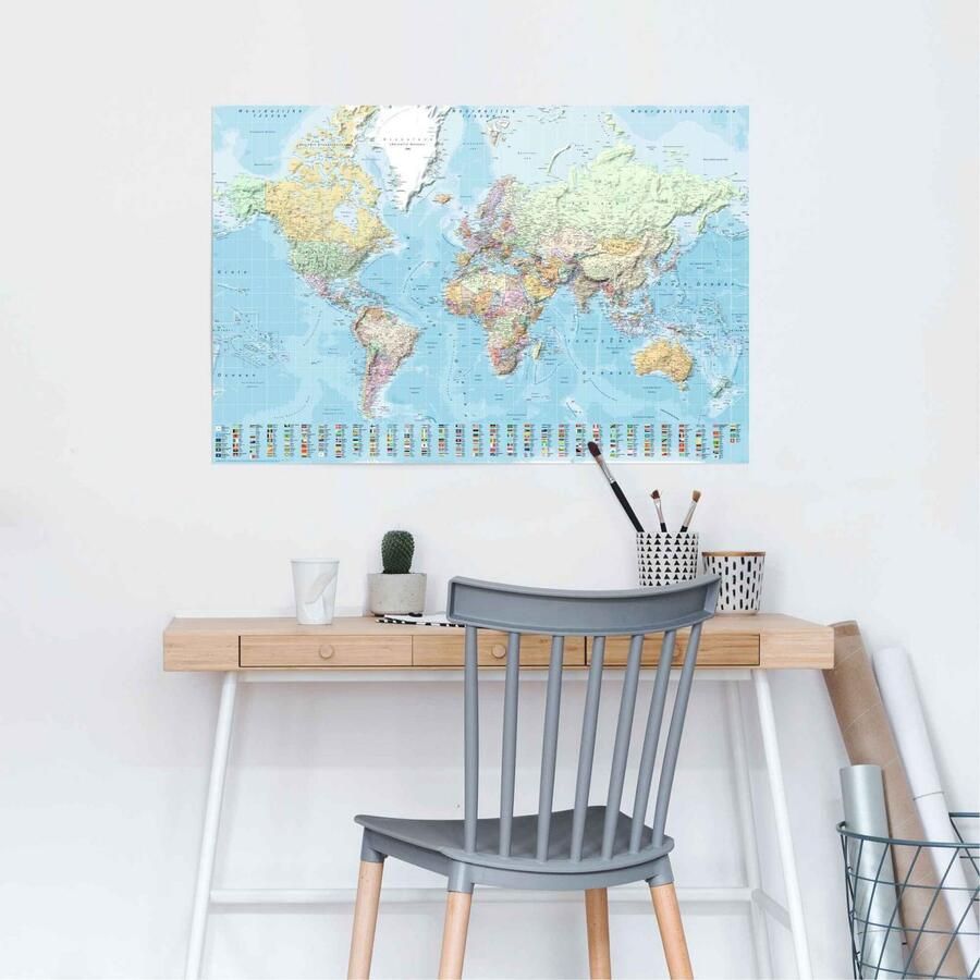 Reinders! Poster Wereldkaart Nederlands - Foto 2