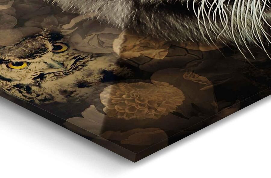 Reinders! Print op glas Artprint op glas tijger dierenrijk bloemen herfstkleuren blauwe ogen - Foto 3