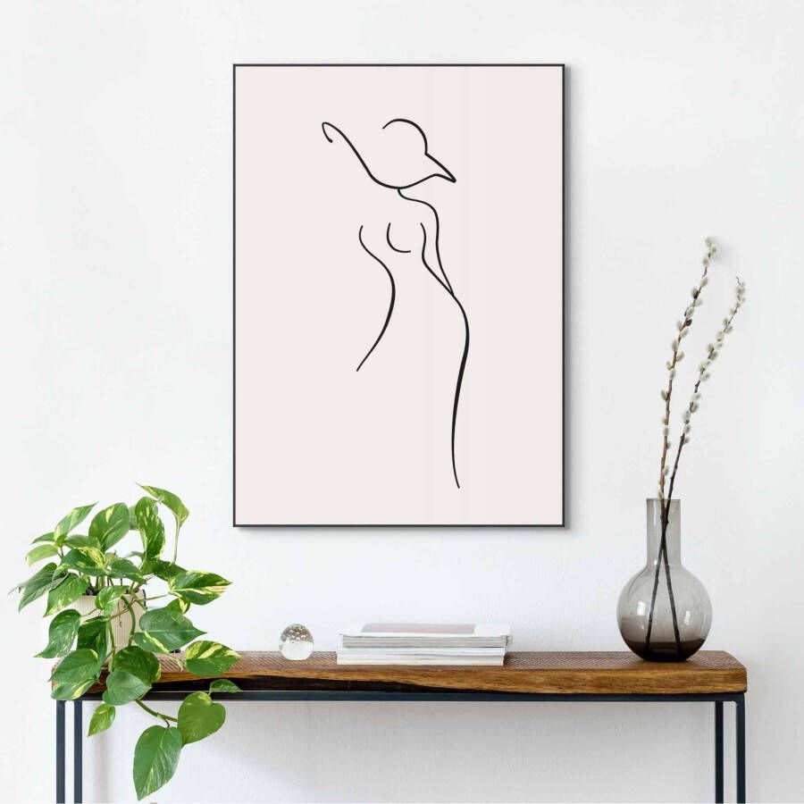 Reinders! Wanddecoratie Silhouet vrouw abstract lijnentekening modern - Foto 3