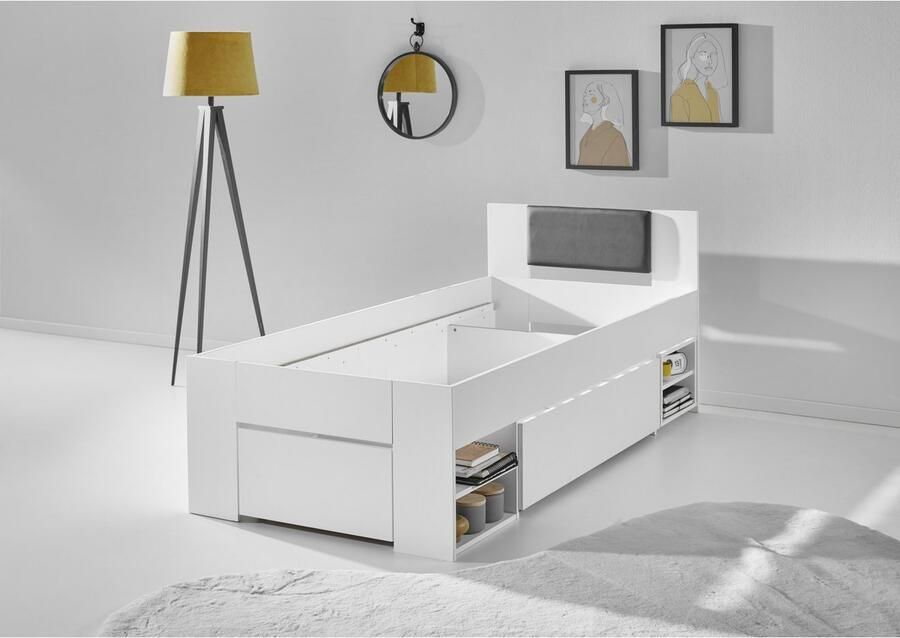 Relita Ledikant met bergruimte Stefan met grote lades en Nako op wielen incl. latten met comfortabele lighoogte verkrijgbaar in 2 breedtes en 2 kleuren - Foto 2