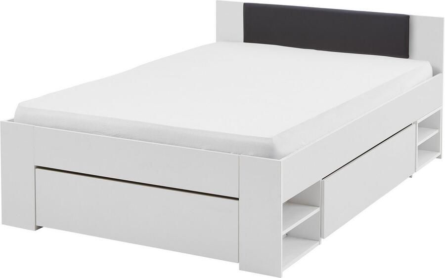 Relita Ledikant met bergruimte Stefan met grote lades en Nako op wielen incl. latten met comfortabele lighoogte verkrijgbaar in 2 breedtes en 2 kleuren