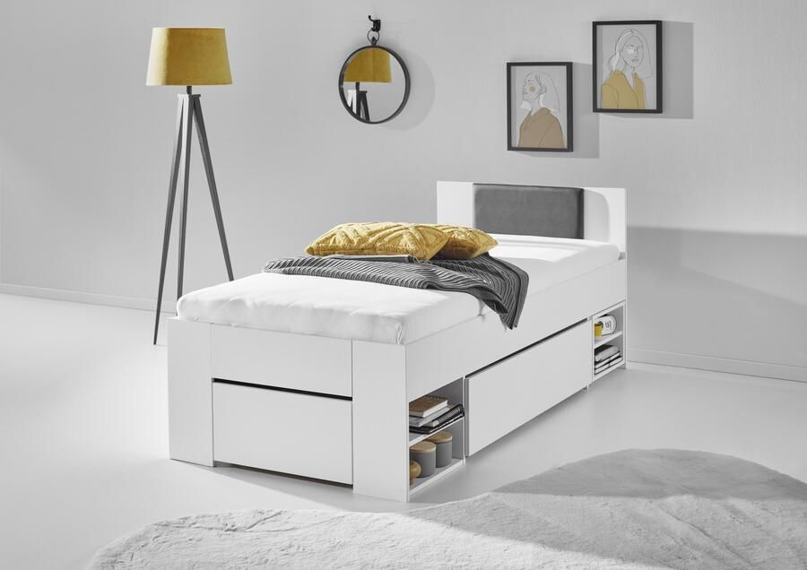 Relita Ledikant met bergruimte Stefan met grote lades en Nako op wielen incl. latten met comfortabele lighoogte verkrijgbaar in 2 breedtes en 2 kleuren - Foto 4