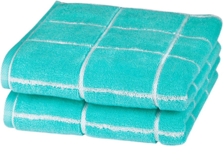 ROSS Handdoeken Cashmere geruit in modieuze kleuren (2 stuks) - Foto 1