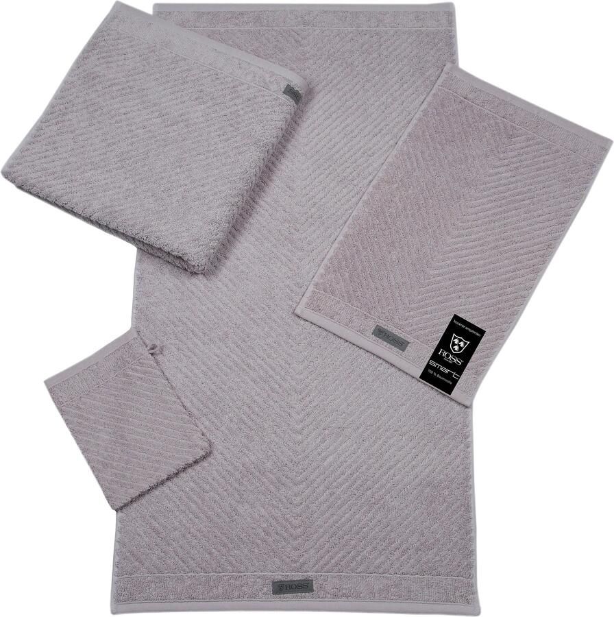 ROSS Handdoek Smart Uni-rib met velourslabel (2 stuks)