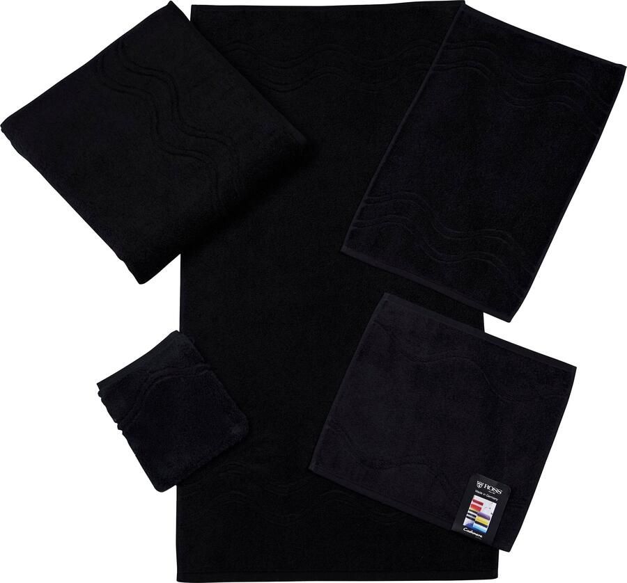ROSS Waslapje Cashmere feeling met golven-randdessin (set)