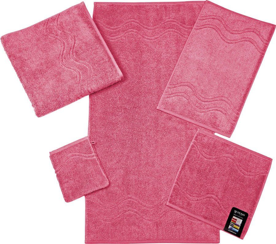 ROSS Washandje Cashmere feeling met golven-randdessin (set 6 stuks)