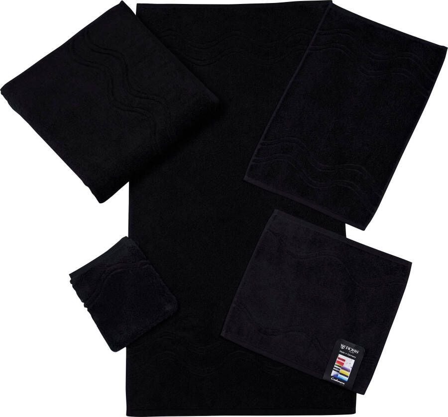 ROSS Washandje Cashmere feeling met golven-randdessin (set 6 stuks) - Foto 1