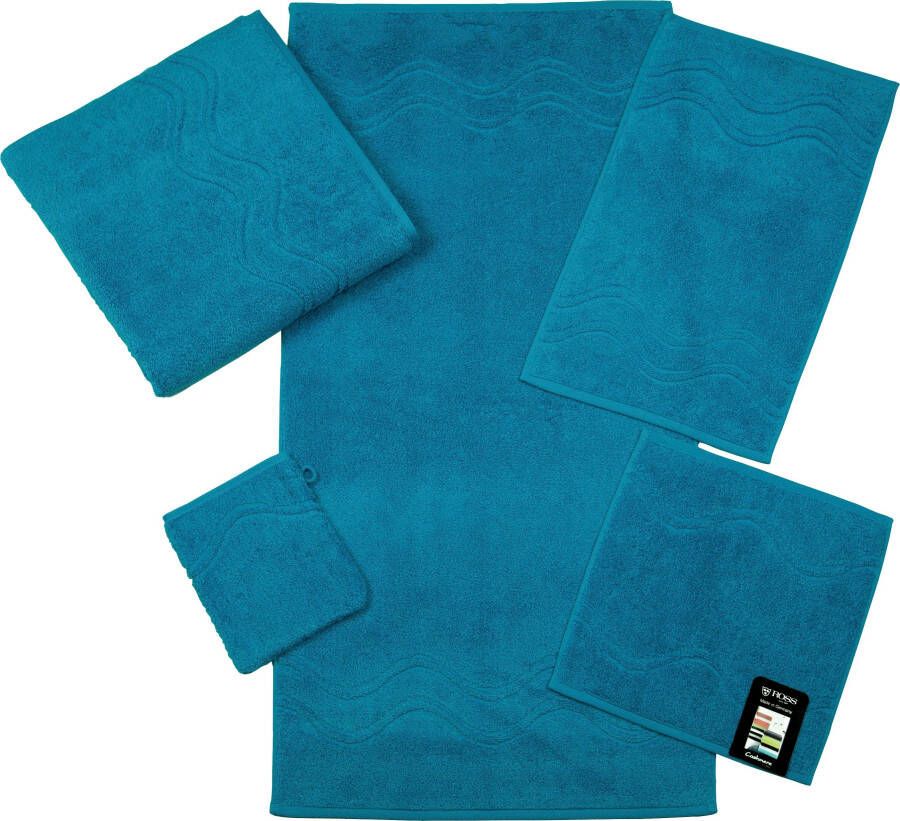 ROSS Washandje Cashmere feeling met golven-randdessin (set 6 stuks)