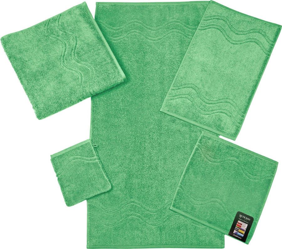 ROSS Waslapje Cashmere feeling met golven-randdessin (set)