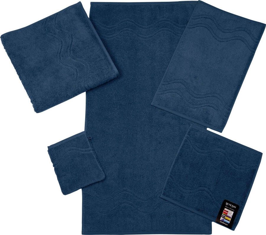 ROSS Waslapje Cashmere feeling met golven-randdessin (set)